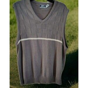 Vintage Tail Men's Golf Vest Sweater Gray V Neck Size L USA